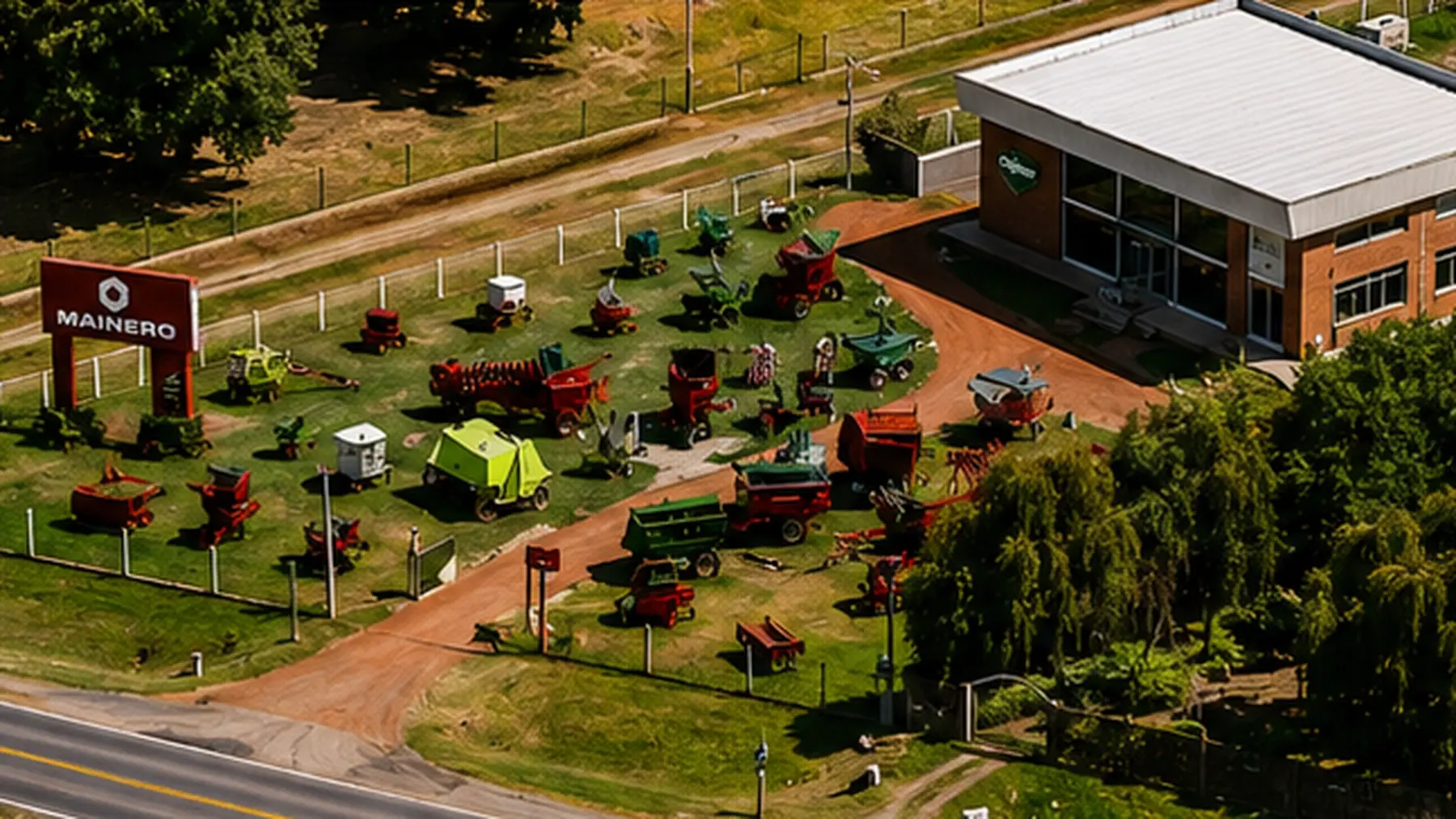Vista aérea histórica de las instalaciones de OLPIMAR en Arroyito